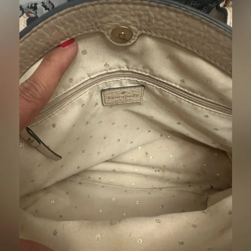 Kate Spade Beige Perforated Satchel